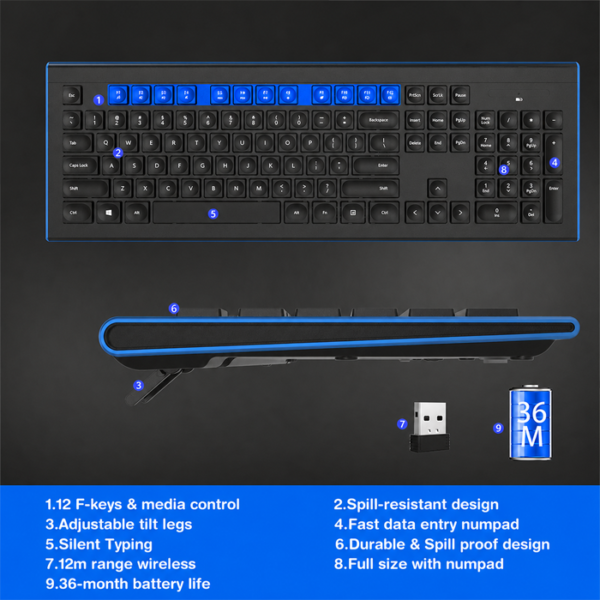 Wireless Keyboard & Mouse Set - Image 4